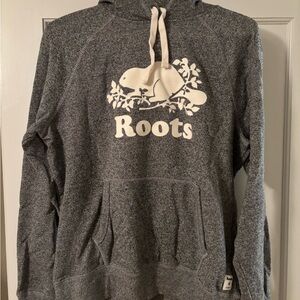 Roots Heather Gray Sweatshirt with White Emblem